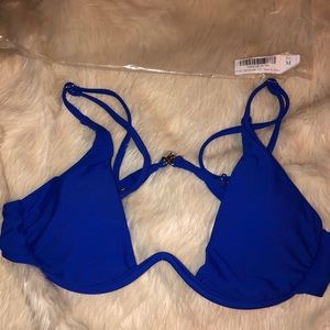 (SOLD) Blue Underwire Bikini Top